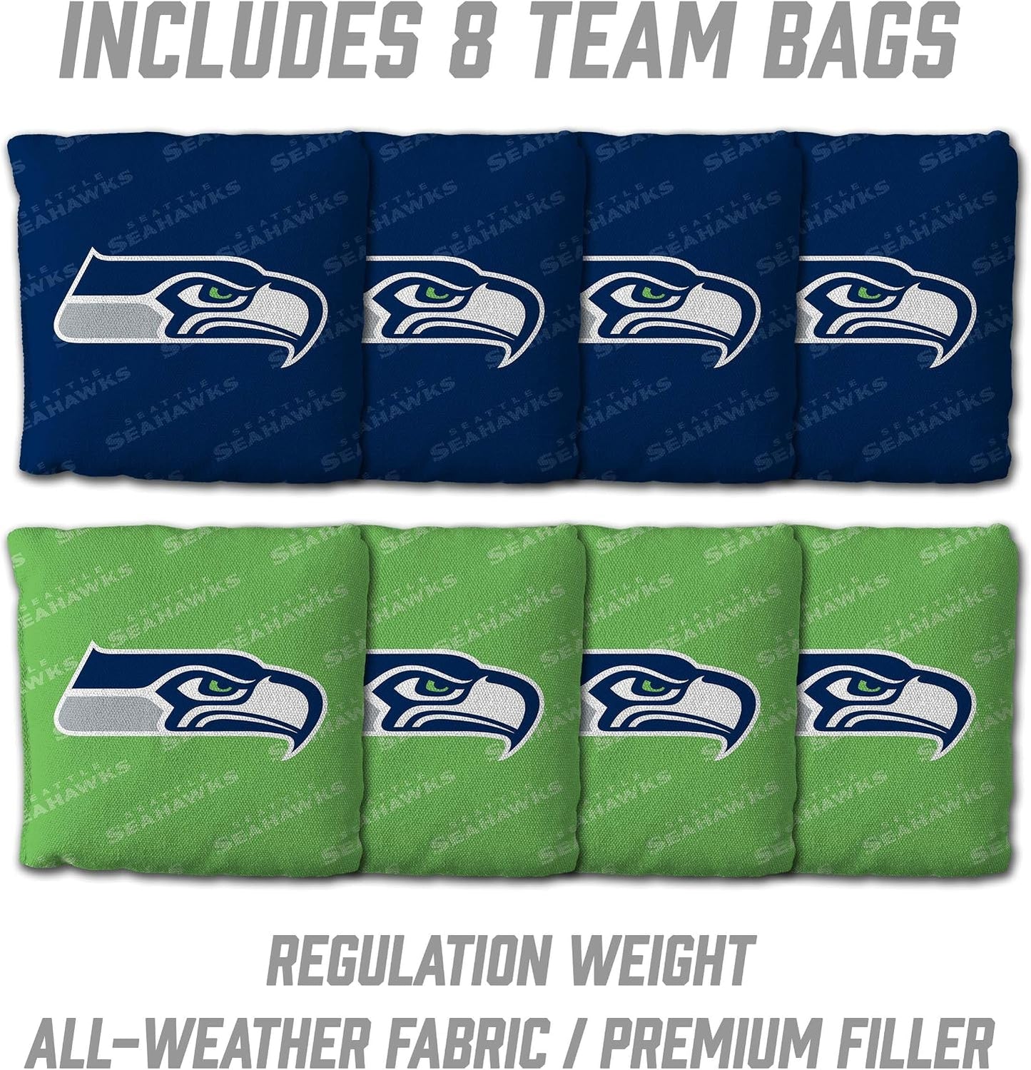 YouTheFan NFL Seattle Seahawks 2' x 3' Wood Cornhole Game with Logo Bags