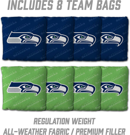 YouTheFan NFL Seattle Seahawks 2' x 3' Wood Cornhole Game with Logo Bags