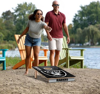 YouTheFan NFL Las Vegas Raiders 2' x 3' Wood Cornhole Game with Logo Bags