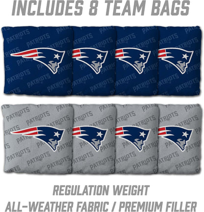 YouTheFan NFL New England Patriots 2' x 3' Wood Cornhole Game with Logo Bags