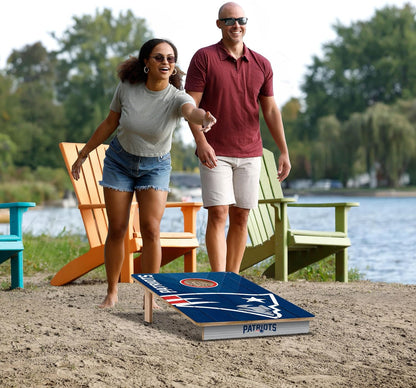 YouTheFan NFL New England Patriots 2' x 3' Wood Cornhole Game with Logo Bags