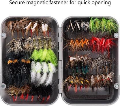 BASSDASH Fly Fishing Flies Kit Fly Assortment Trout Bass Fishing with Fly Box