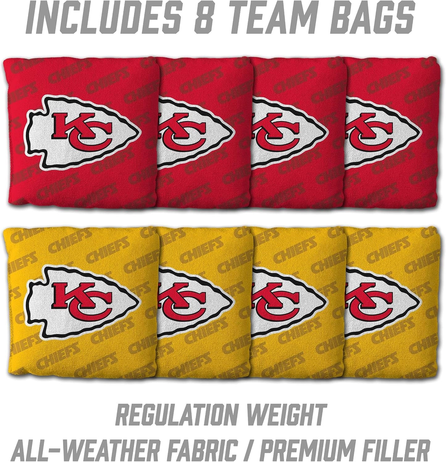 YouTheFan NFL Kansas City Chiefs 2' x 3' Wood Cornhole Game with Logo Bags