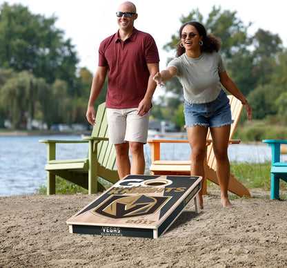 YouTheFan NHL Vegas Golden Knights 2’ x 4’ Professional Wood Cornhole Game with Logo Bags