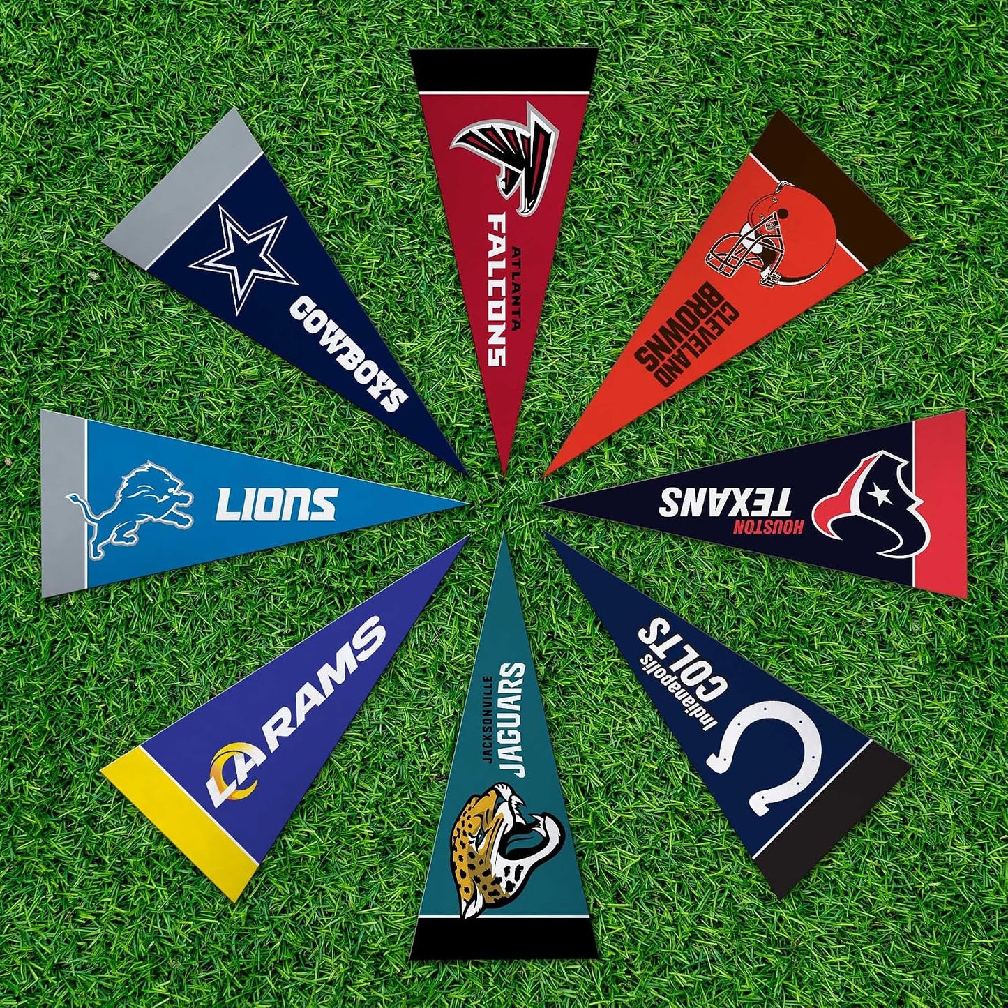 Rico Industries NFL Complete Felt Mini Pennant Set – All 32 Teams (4" x 9")