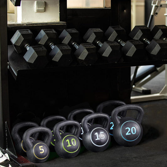 Yaheetech 50 LBS kettlebell set, Include 5lb, 10lb, 15lb, 20lb