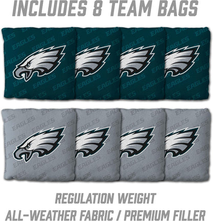 YouTheFan NFL Philadelphia Eagles 2' x 3' Wood Cornhole Game with Logo Bags