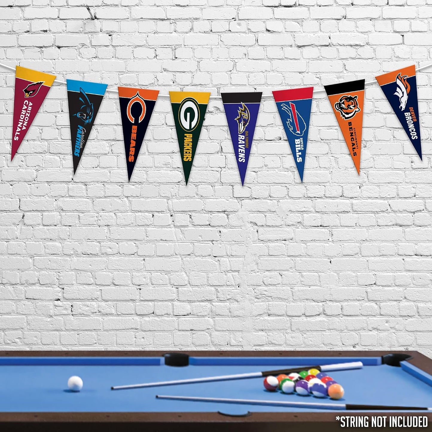 Rico Industries NFL Complete Felt Mini Pennant Set – All 32 Teams (4" x 9")