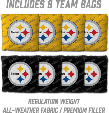 YouTheFan NFL Pittsburgh Steelers 2' x 3' Wood Cornhole Game with Logo Bags
