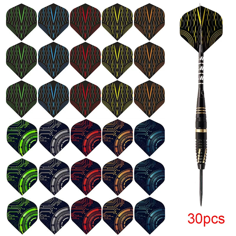30Pcs/set Professional Darts Accessories Flights High Quality Dart Wing Plastic Waterproof Dart Flights Flechette