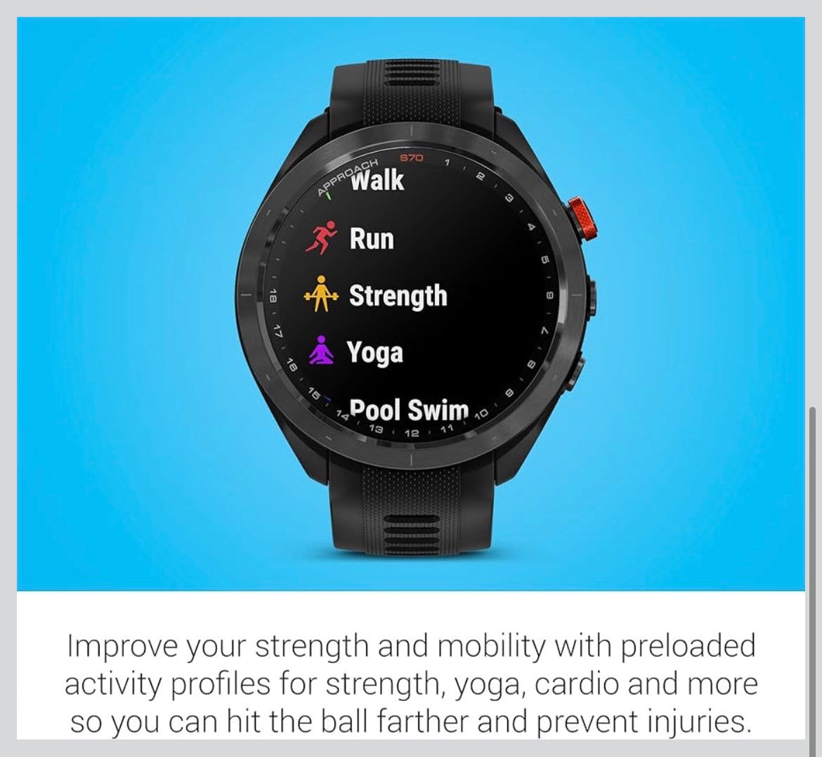 Garmin Approach® S70, Premium GPS Golf Smartwatch, 47mm