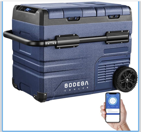 BODEGACOOLER 12V Portable Refrigerator Dual Zone 48 Quart