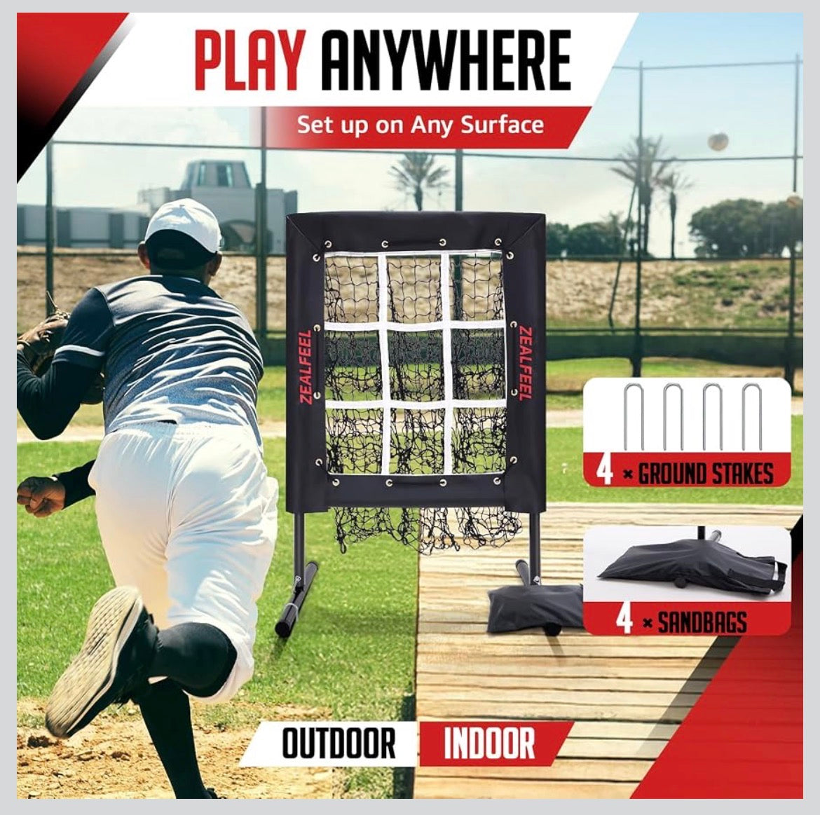 ZEALFEEL Baseball Pitching Net