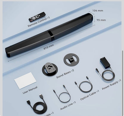 MZEIBO 90W Detachable Sound Bar, Bluetooth 5.3 Home Theater Audio