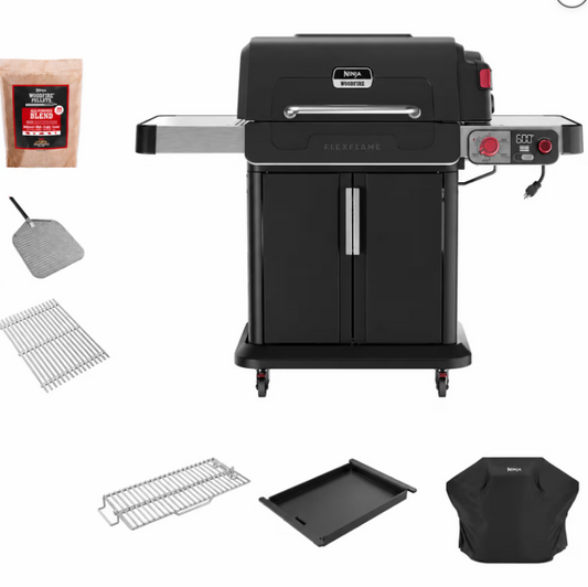Ninja™ FlexFlame™ Propane Grill & Outdoor Cooking System Bundle, Black