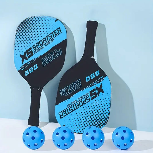 Pickleball Racket Set (2 Rackets + 4 Balls + 1 Cosmetics Bag)