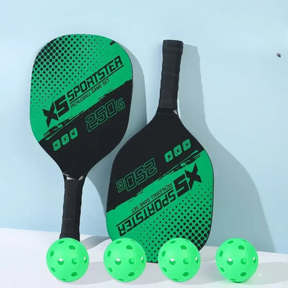 Pickleball Racket Set (2 Rackets + 4 Balls + 1 Cosmetics Bag)