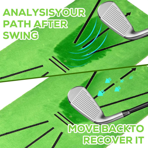 Golf Training Mat Swing Track Practice Marking Pad Detection Batting