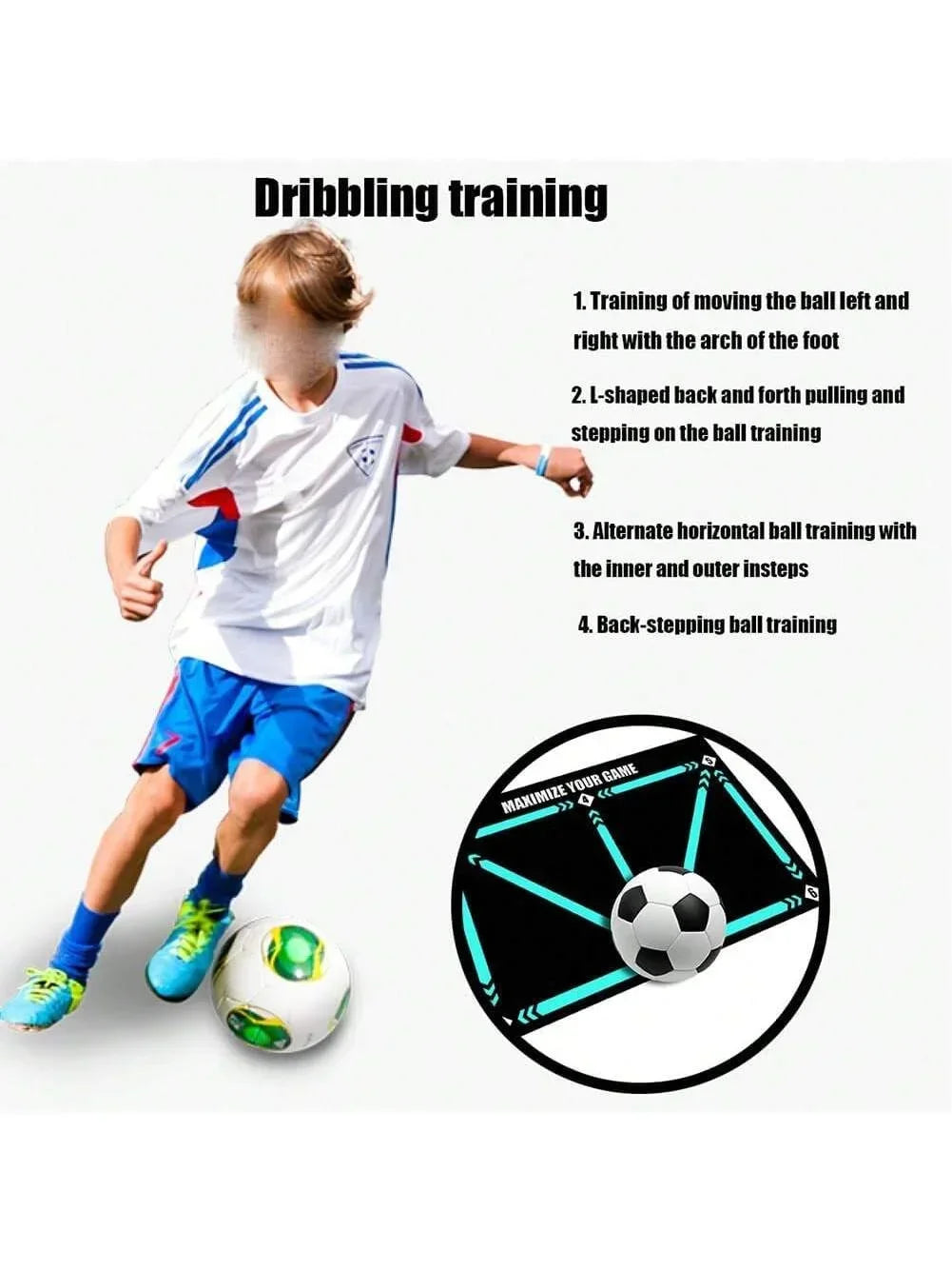 Soccer ball control training mat | Stable and silent rubber base |