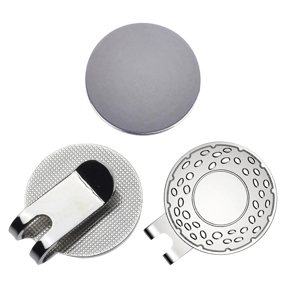 2Pcs Magnetic Golf Hat Clip Ball Marker Set - 25mm Strong Magnet Cap