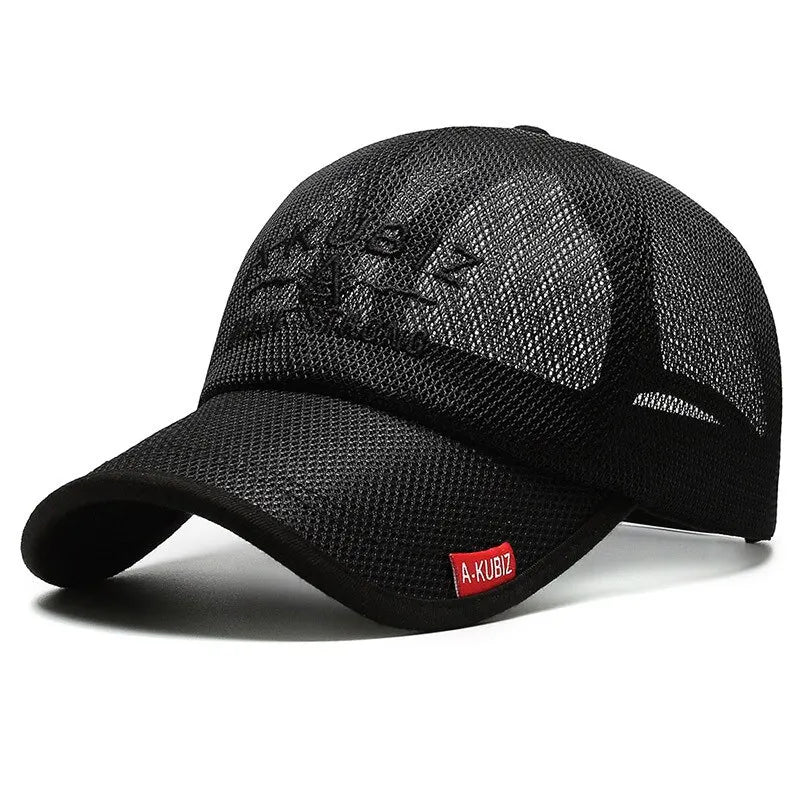 Mesh Baseball Cap Unisex Breathable Adjustable Trucker Hat Embroidered