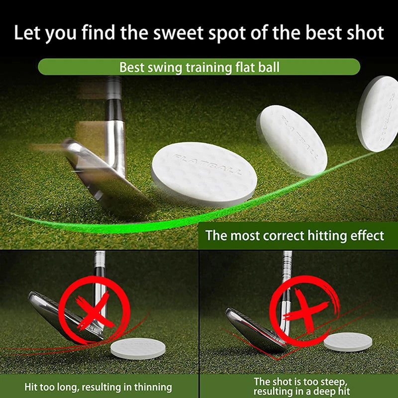 Golf Flat Ball Swing Practice Golf Balls Portable Flat Golf Balls