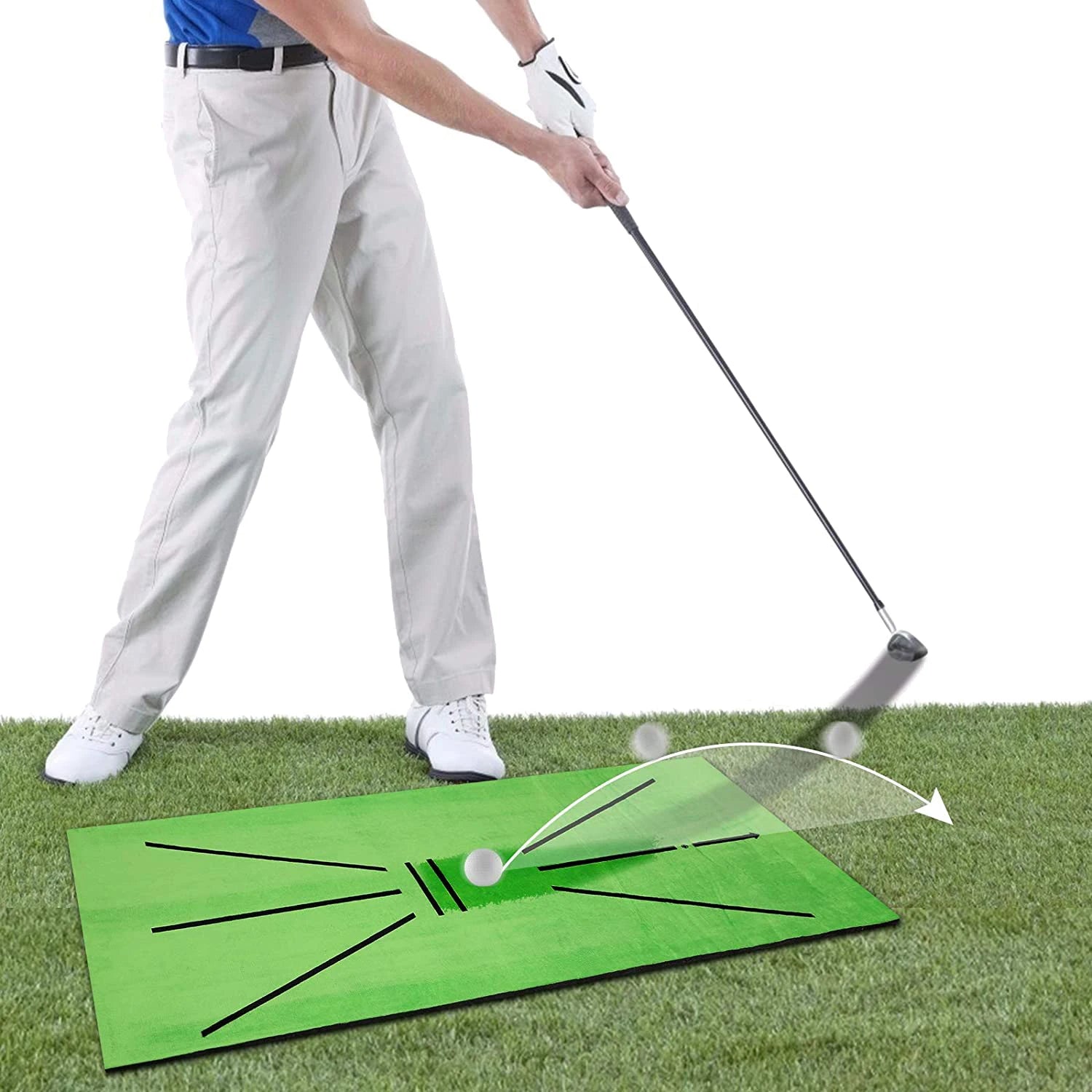 Golf Training Mat Swing Track Practice Marking Pad Detection Batting