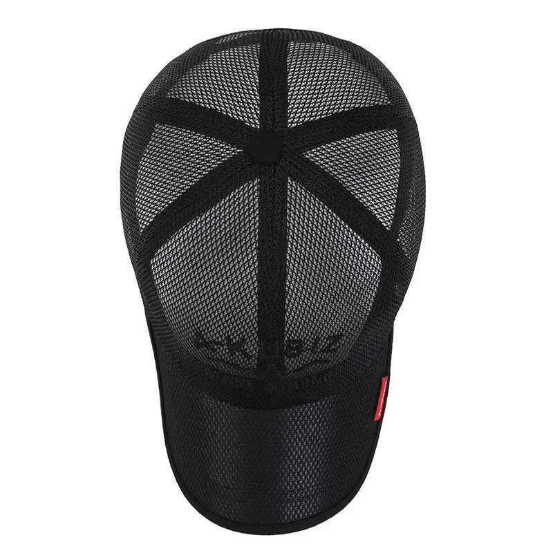 Mesh Baseball Cap Unisex Breathable Adjustable Trucker Hat Embroidered
