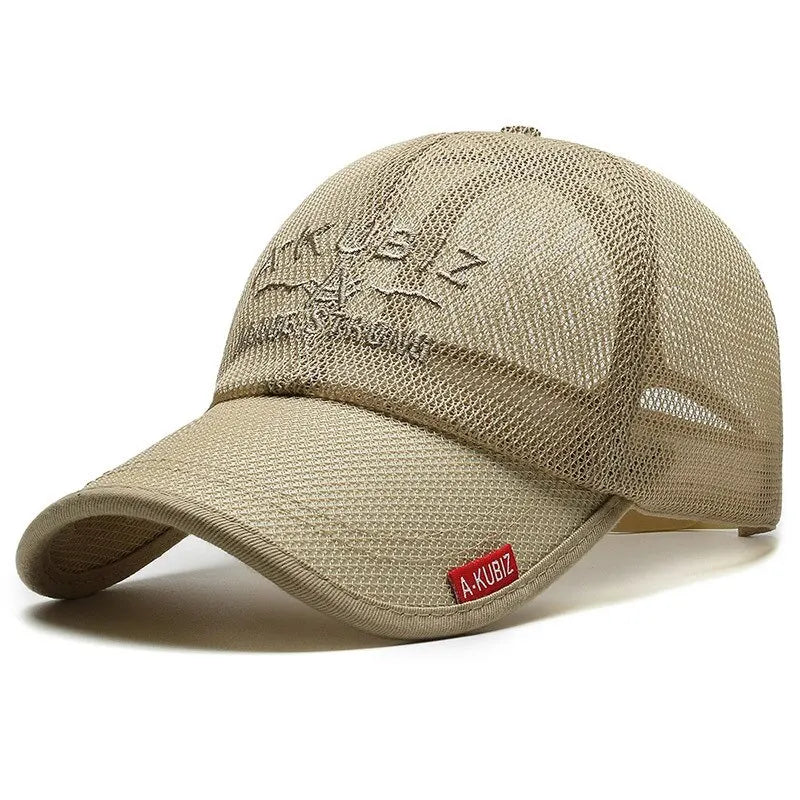 Mesh Baseball Cap Unisex Breathable Adjustable Trucker Hat Embroidered