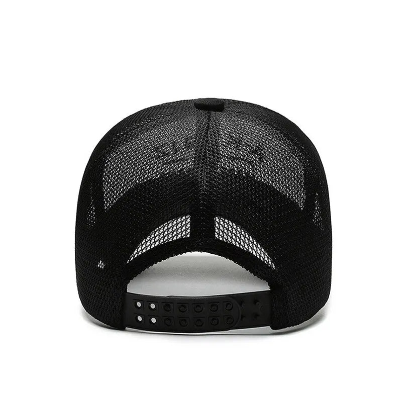 Mesh Baseball Cap Unisex Breathable Adjustable Trucker Hat Embroidered