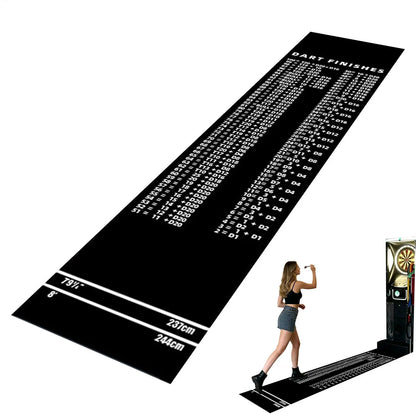 Dart Mat Non Slip Darts Mat Checkouts with Throw Lines Heavy Duty Dart Points and Flooring Protector for Game Room Office Sports