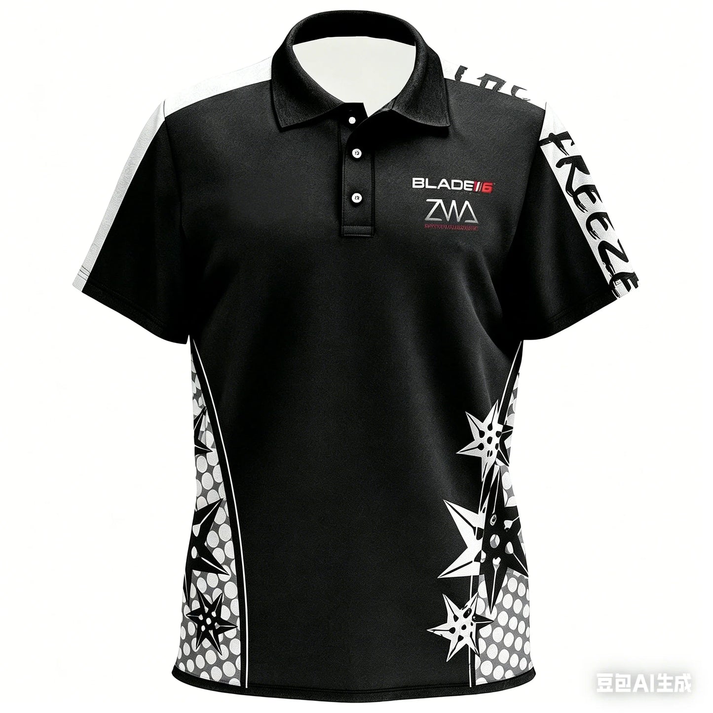 Mens Breathable Short Sleeve Darts Polo Shirt Button Neck Sports Jersey Casual Athletic Top for Darts Competition Training