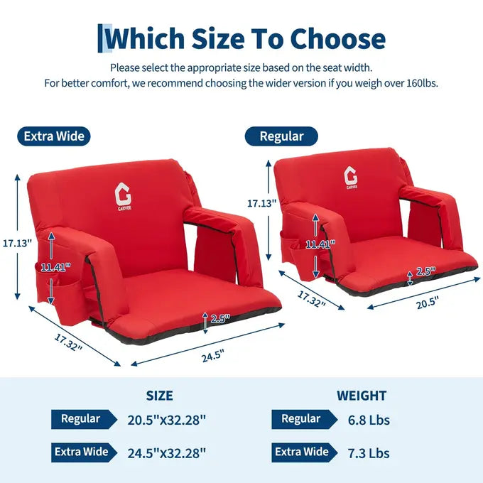 Garvee Extra Wide Stadium Seats for Bleachers with Back Support