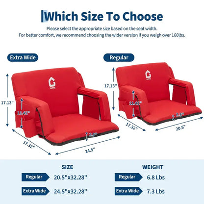 Garvee Extra Wide Stadium Seats for Bleachers with Back Support