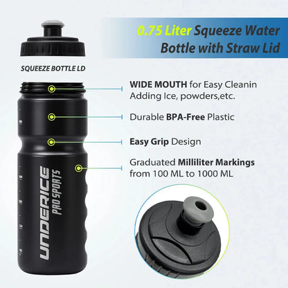 UICE Ice Hockey Water Bottle 5pcs Set Sports Water Bottle BPA Free Long Mouth/Bent Pipe/Short Mouth Hockey Accessories