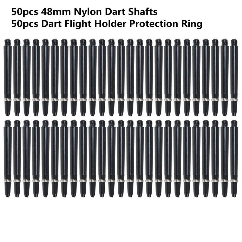 50Pcs/lot 48mm Nylon Dart Shafts 2BA Screw Thread Plastic Darts Rod Stems Darts Accessories For 2BA Screw Thread Standard