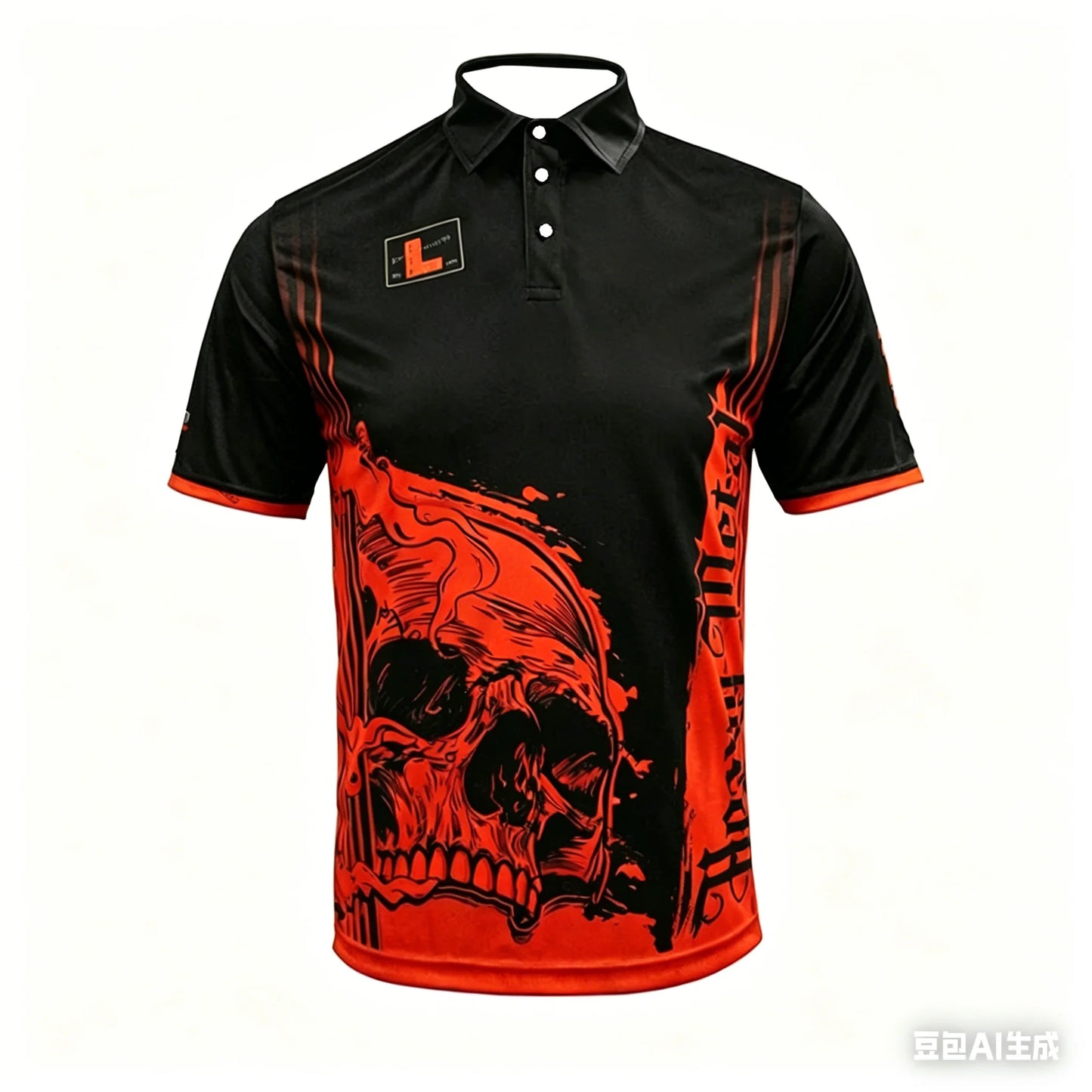 Mens Breathable Short Sleeve Darts Polo Shirt Button Neck Sports Jersey Casual Athletic Top for Darts Competition Training