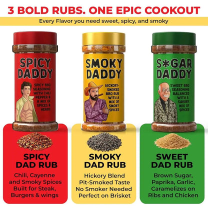 Trifecta of Barbecue Rubs: Sweet, Spicy, and Smoky (Gift Set for Dads)