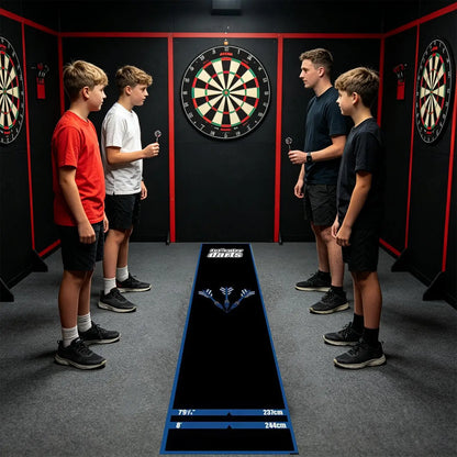 Dart Mat Non Slip Darts Mat Checkouts with Throw Lines Heavy Duty Dart Points and Flooring Protector for Game Room Office Sports