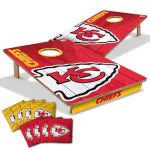 YouTheFan NFL Kansas City Chiefs 2' x 3' Wood Cornhole Game with Logo Bags