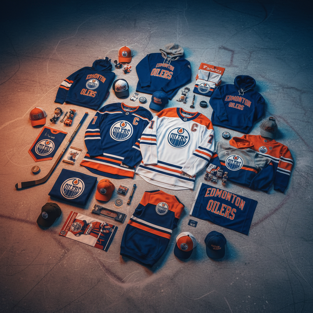 Edmonton Oilers Fanatics licensed gear — jerseys, hoodies, hats and collectibles in orange and blue
