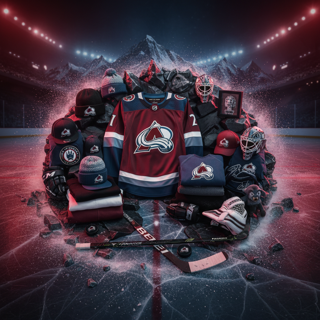 Colorado Avalanche Fanatics licensed gear — jerseys, hoodies, hats and collectibles in burgundy and blue