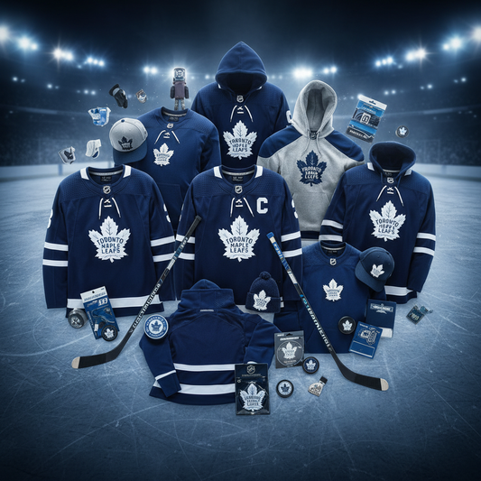 Toronto Maple Leafs Fanatics licensed gear — jerseys, hoodies, hats and collectibles in navy and white