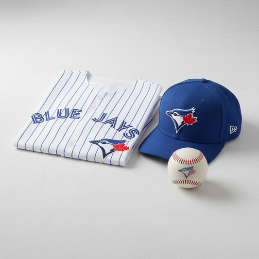 Toronto Blue Jays Fanatics fan gear including jersey and cap